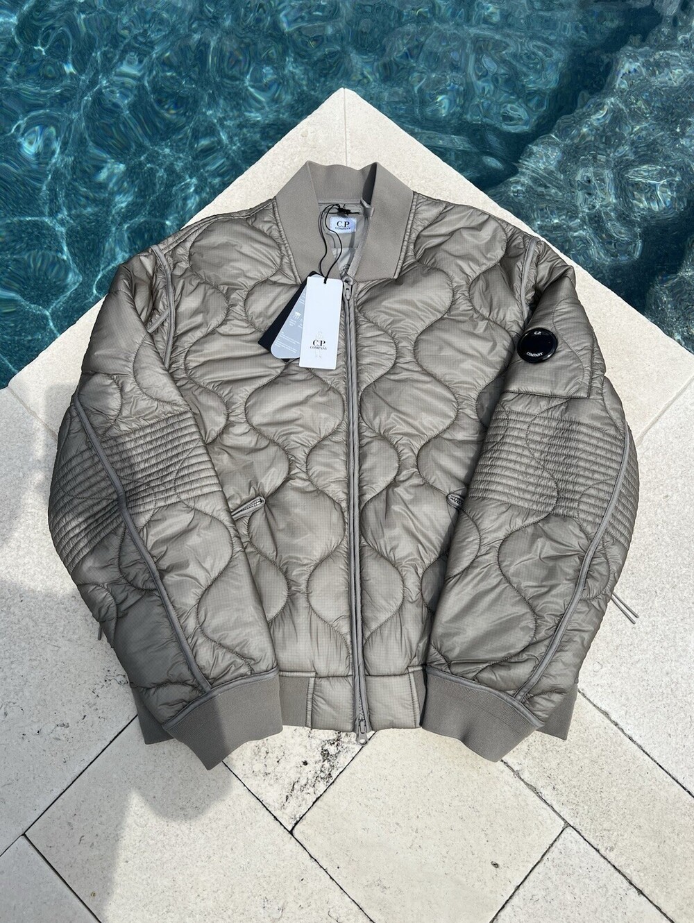 C.P. COMPANY Liner Padded Bomber Jacket Women's Size M Green NWT